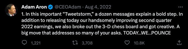 CEO Tweet - Today We Pounce